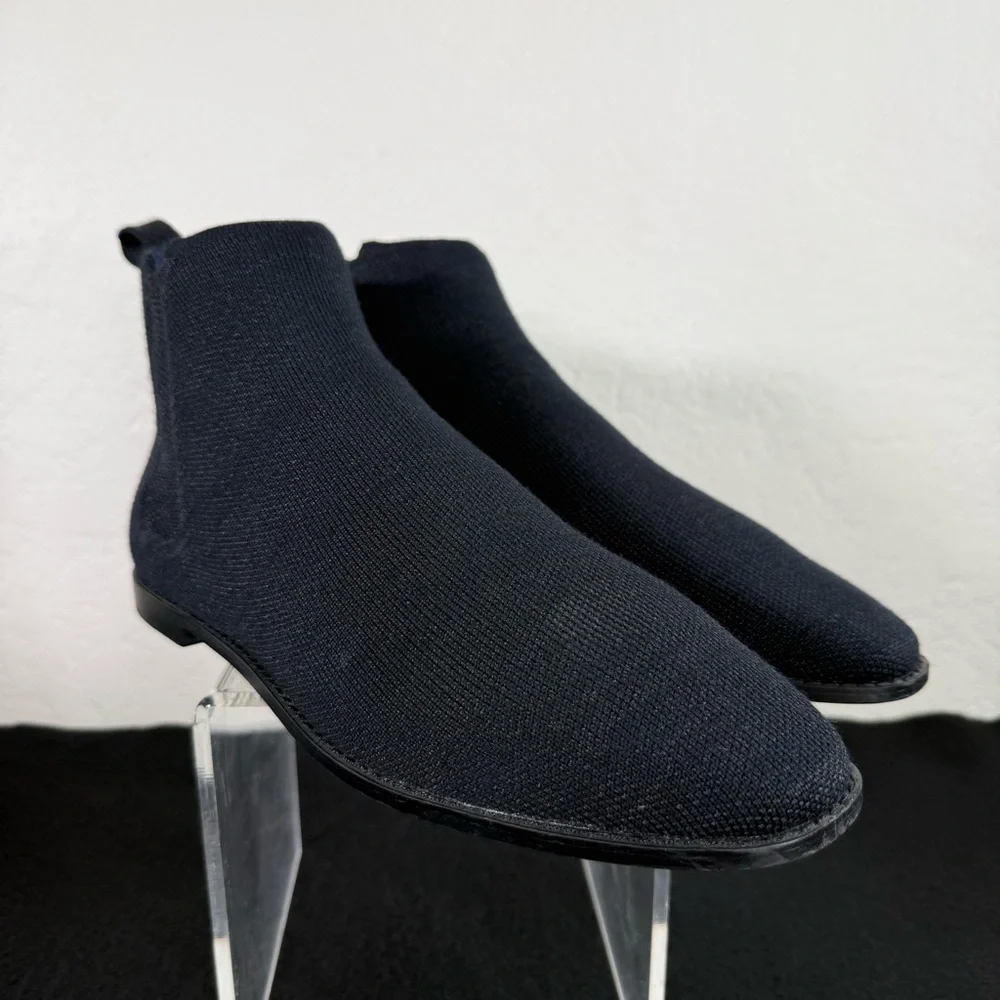 Rothy's The Merino Ankle Boot Black Merino Wool Pointed Toe Booties Size 10 EUC - Picture 3 of 14